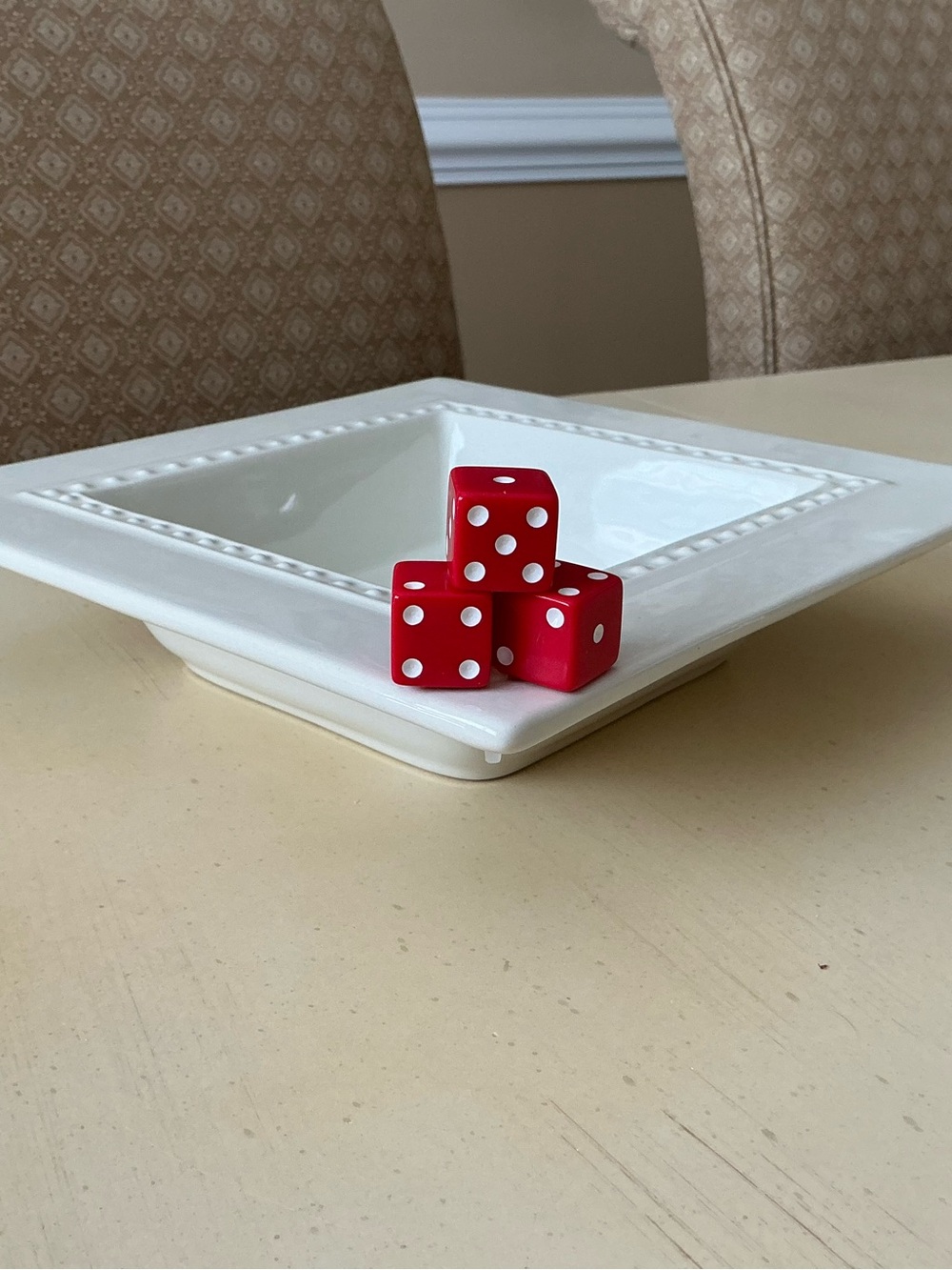 Large Stacked Game Night Dice Platter Decoration - RED 🎲 - Picture 3 of 5